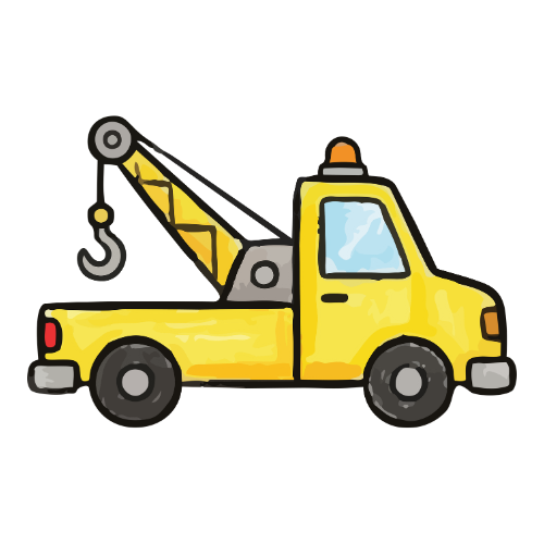 Crane recovery vehicle for emergency towing